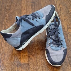 Womens Miz Mooz Blue Gray Athletic Shoes Leather Comfy